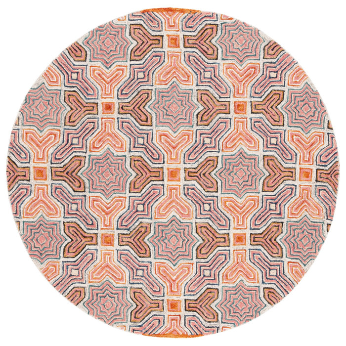 Union Rustic Deyoung Wool Pink/Orange Rug Wayfair